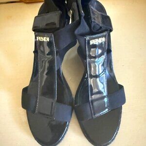 Fendi Patent Leather Wedges